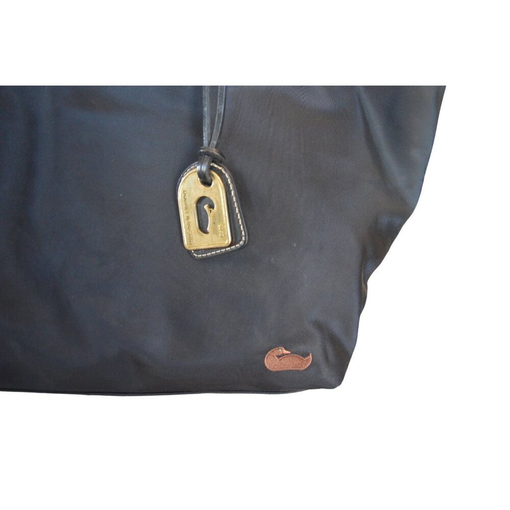 Dooney & Bourke Black Shoulder Tote Bag Charm Hot Pink Interior Classic Luxury - Picture 9 of 16